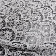 Ткань Гипюр ресничка (белый)